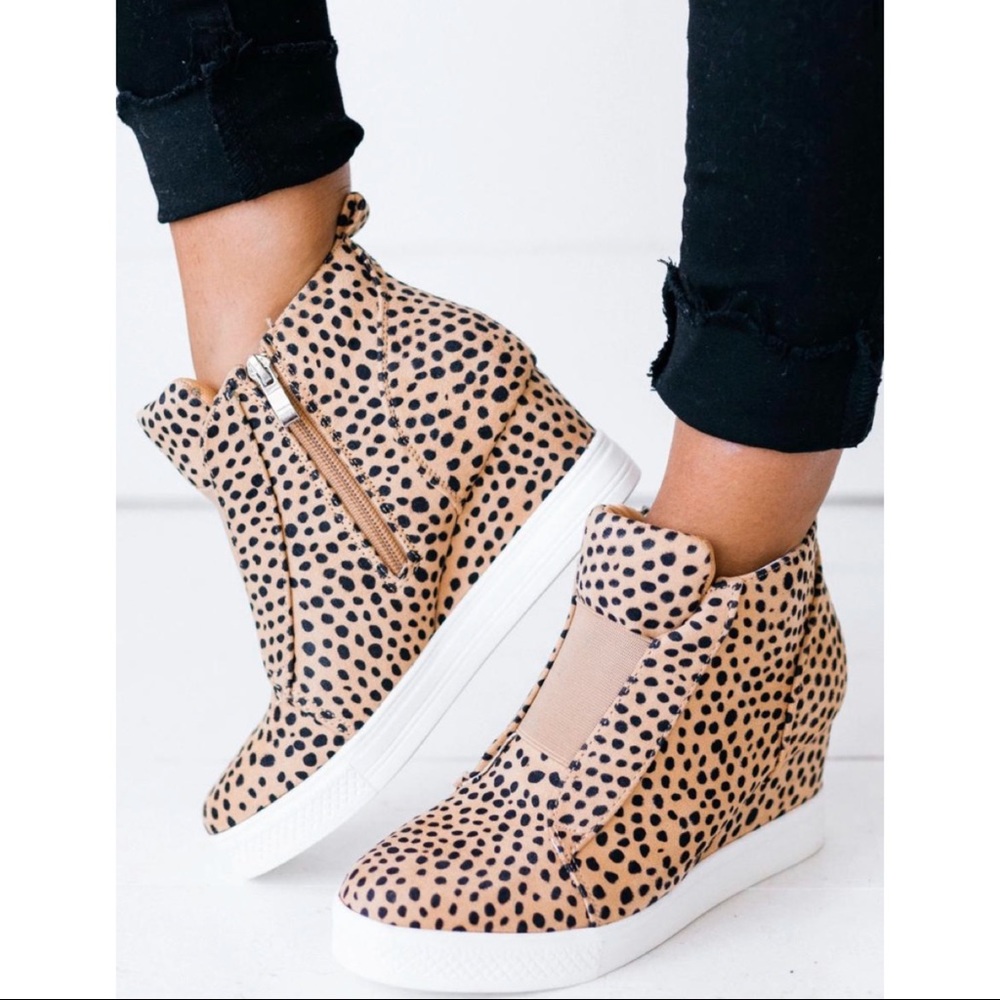 Cheetah Print Wedge Sneaker